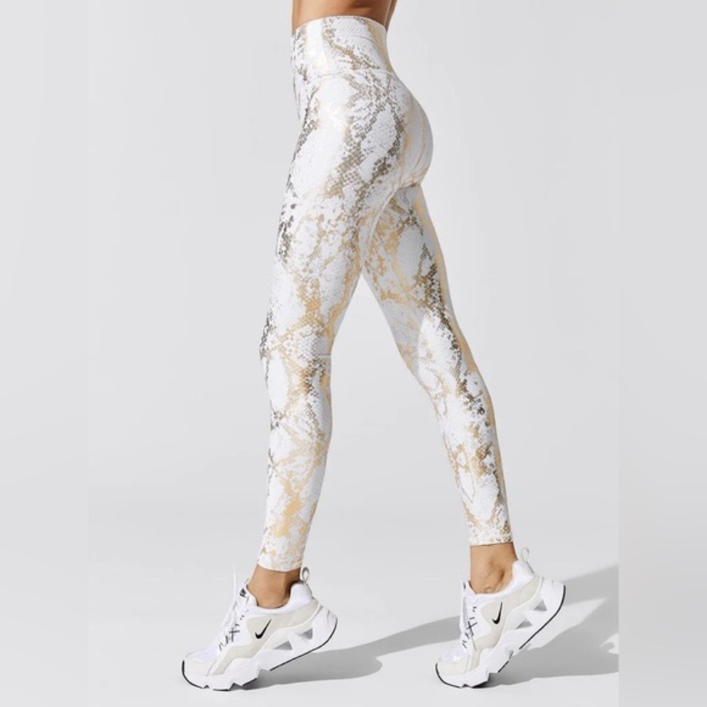 Carbon38 Metallic Snake High Rise Yoga Leggings S… - image 1
